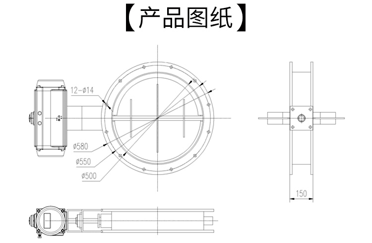 HIGHRATE5MM氣動高溫風閥/不銹鋼尺寸圖