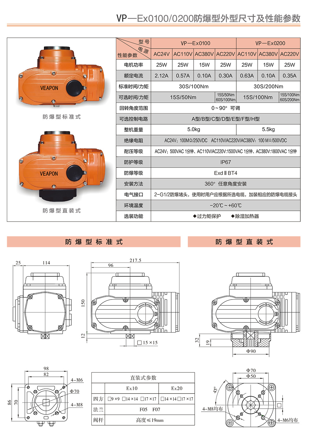 防爆電動(dòng)執(zhí)行器參數(shù)